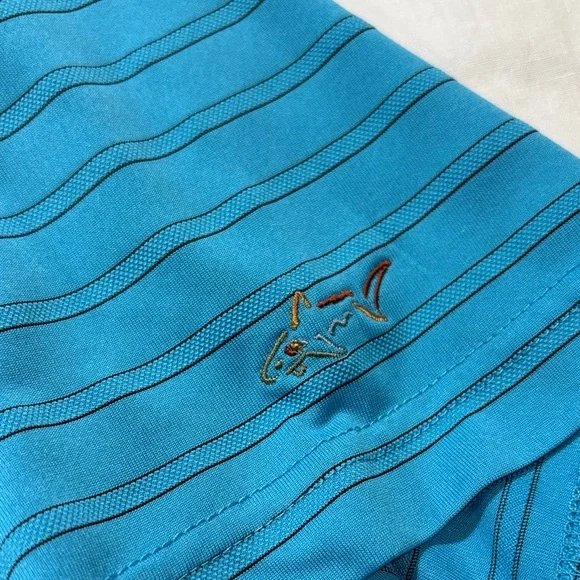 Greg Norman Play Dry Sporty Men's Blue Striped Golf Shirt XL EUC - Picture 3 of 7